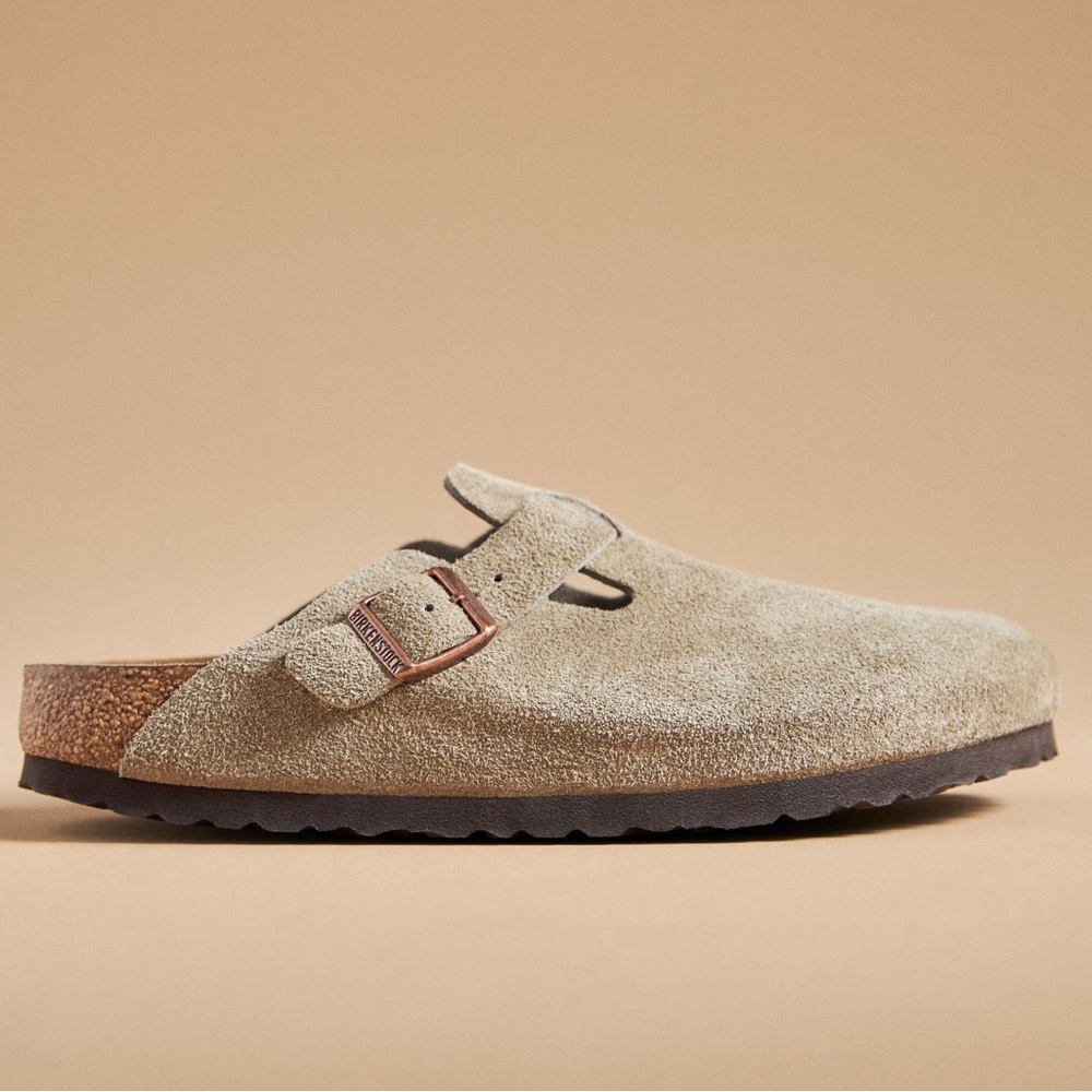 Birkenstock Women’s Taupe Suede Clogs